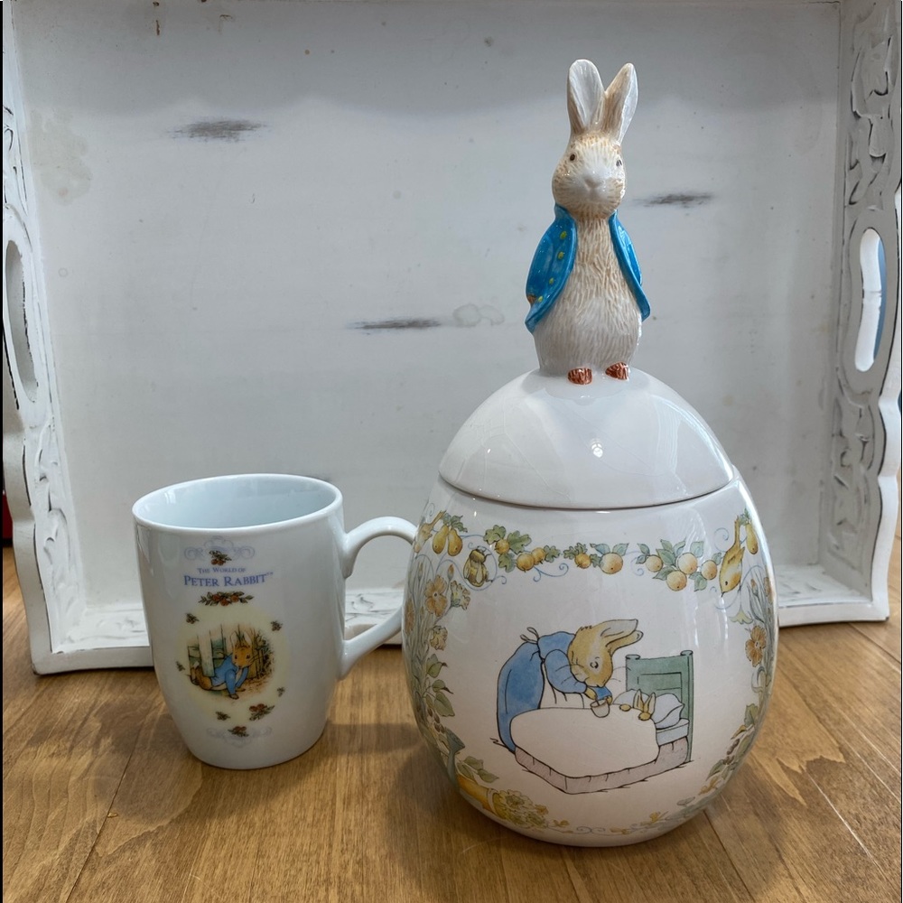 Peter Rabbit decorative glass and mug